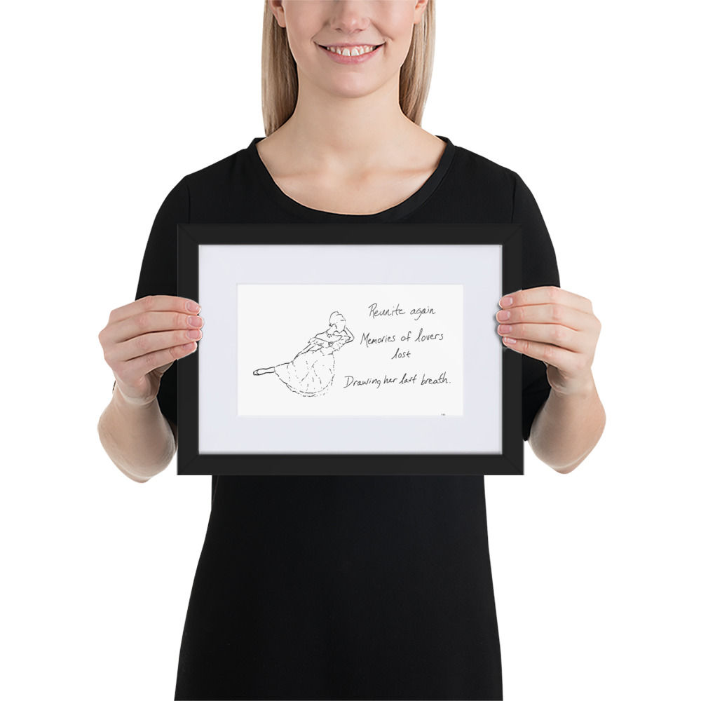 lady of the carmellias matte paper framed poster | Haikus for Ballerinas