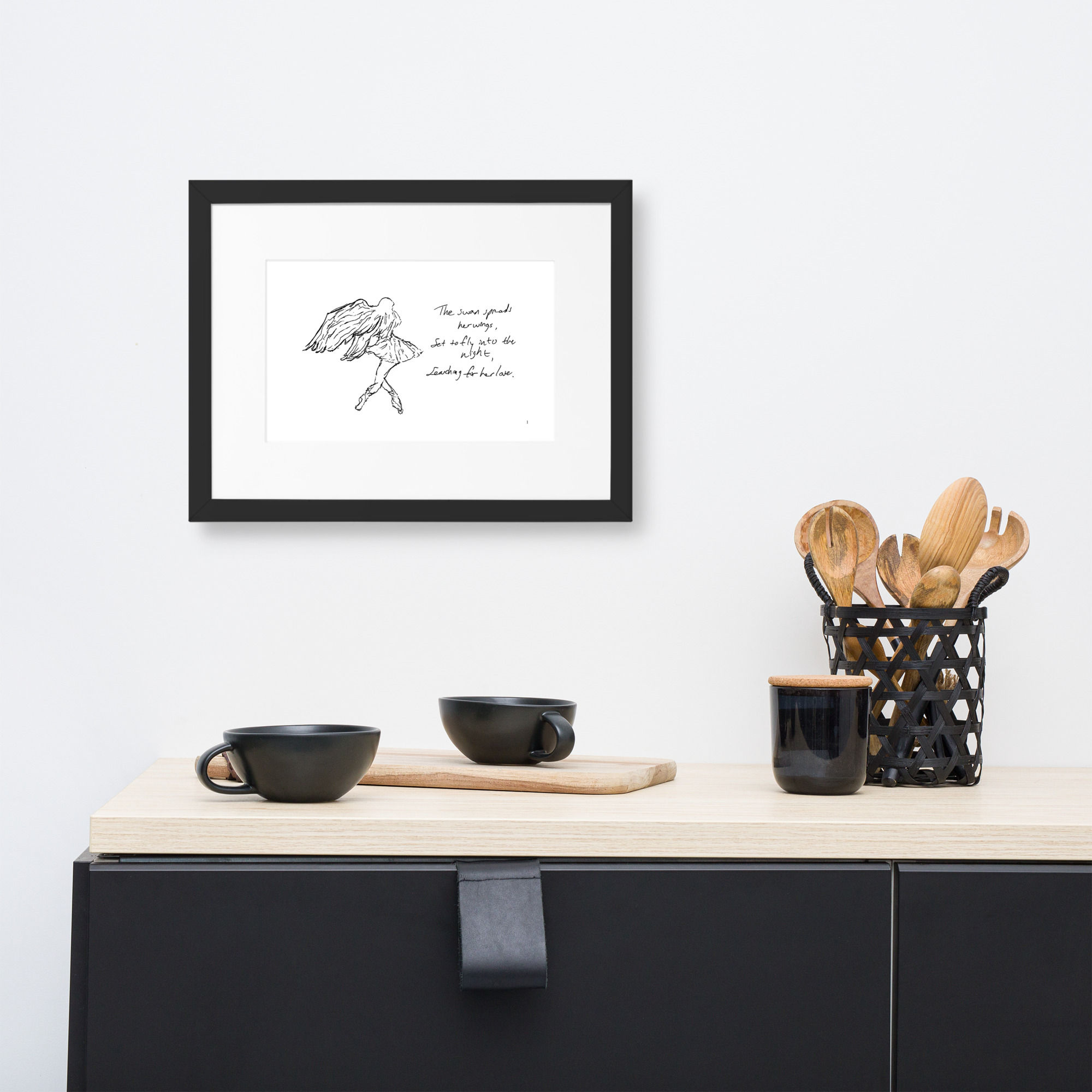 swan lake - matte paper framed poster | Haikus for Ballerinas