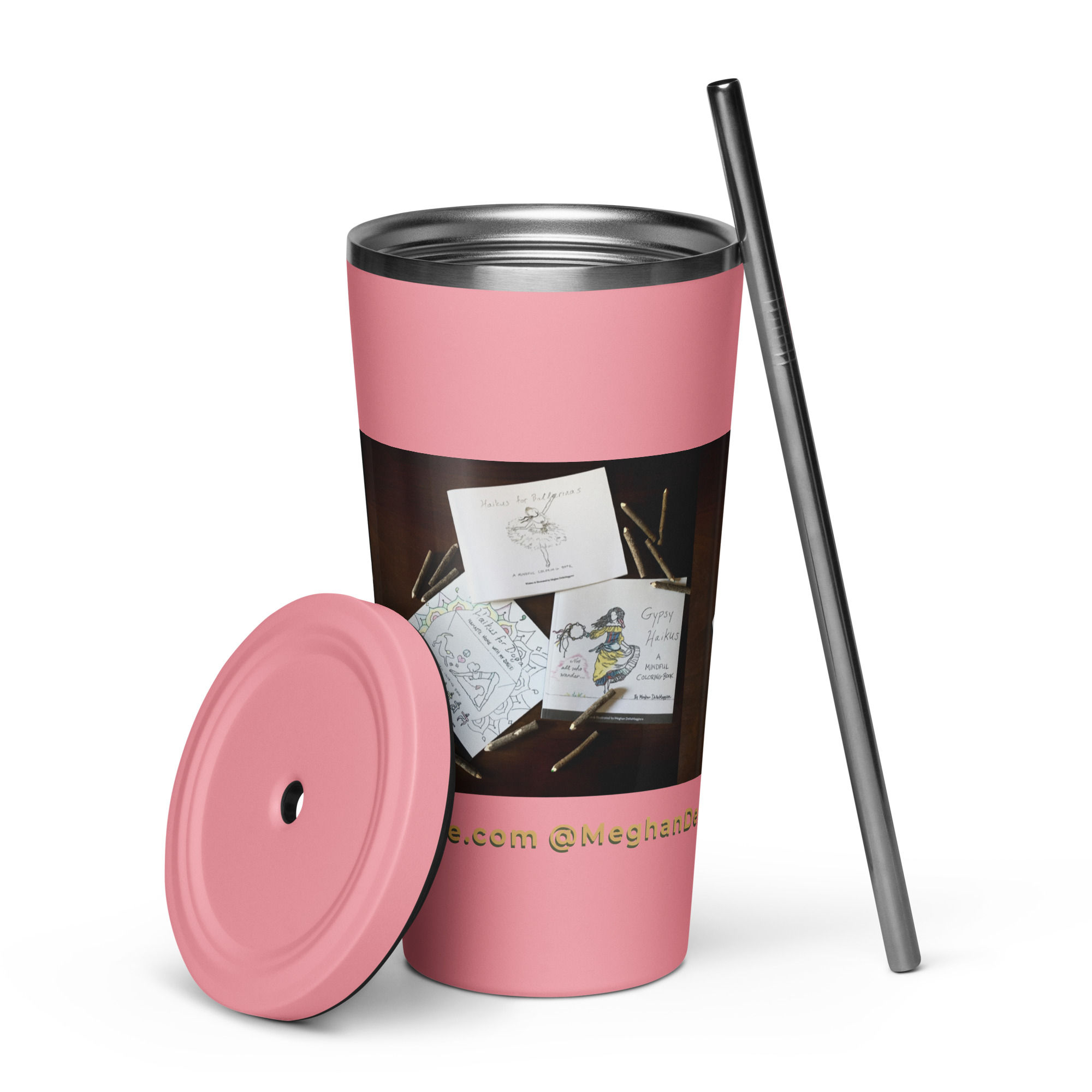insulated tumbler with a straw | namaste home collection©