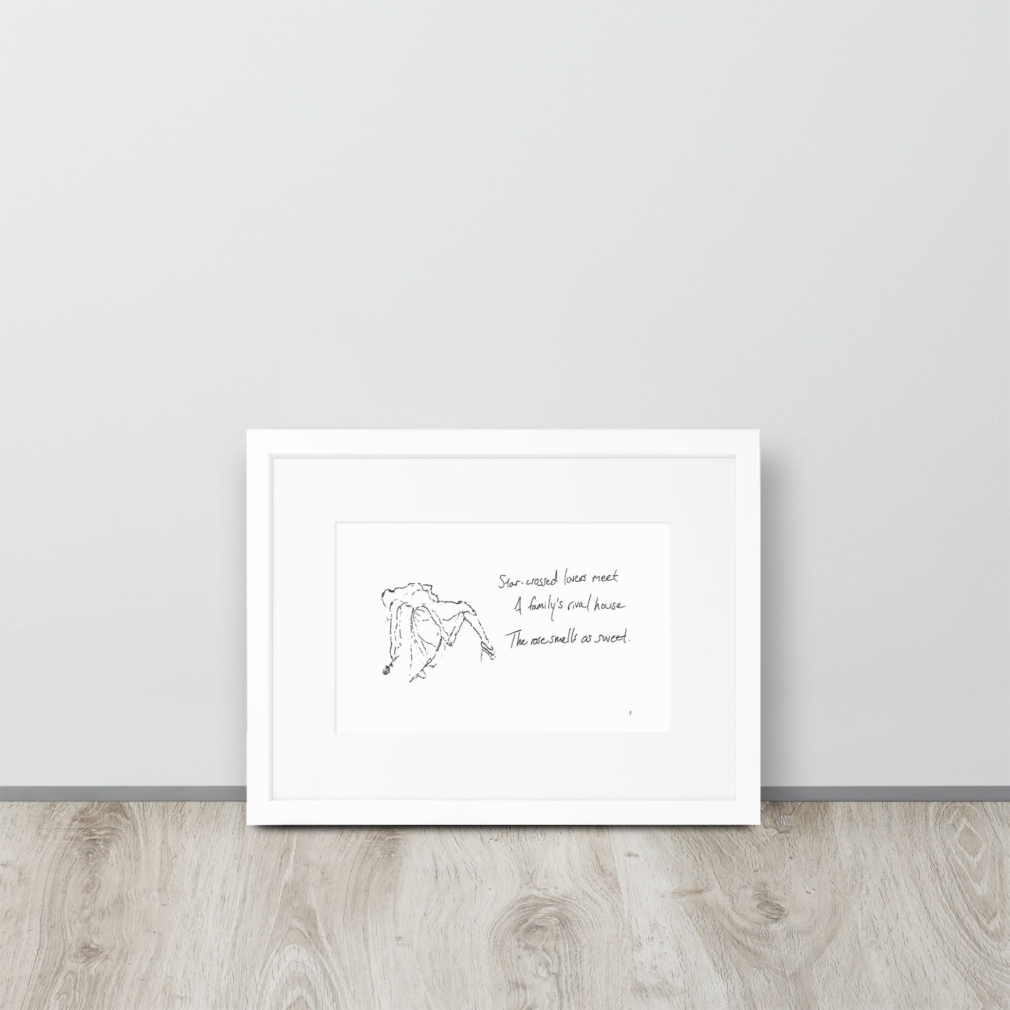 romeo + juliet matte paper framed poster | Haikus for Ballerinas