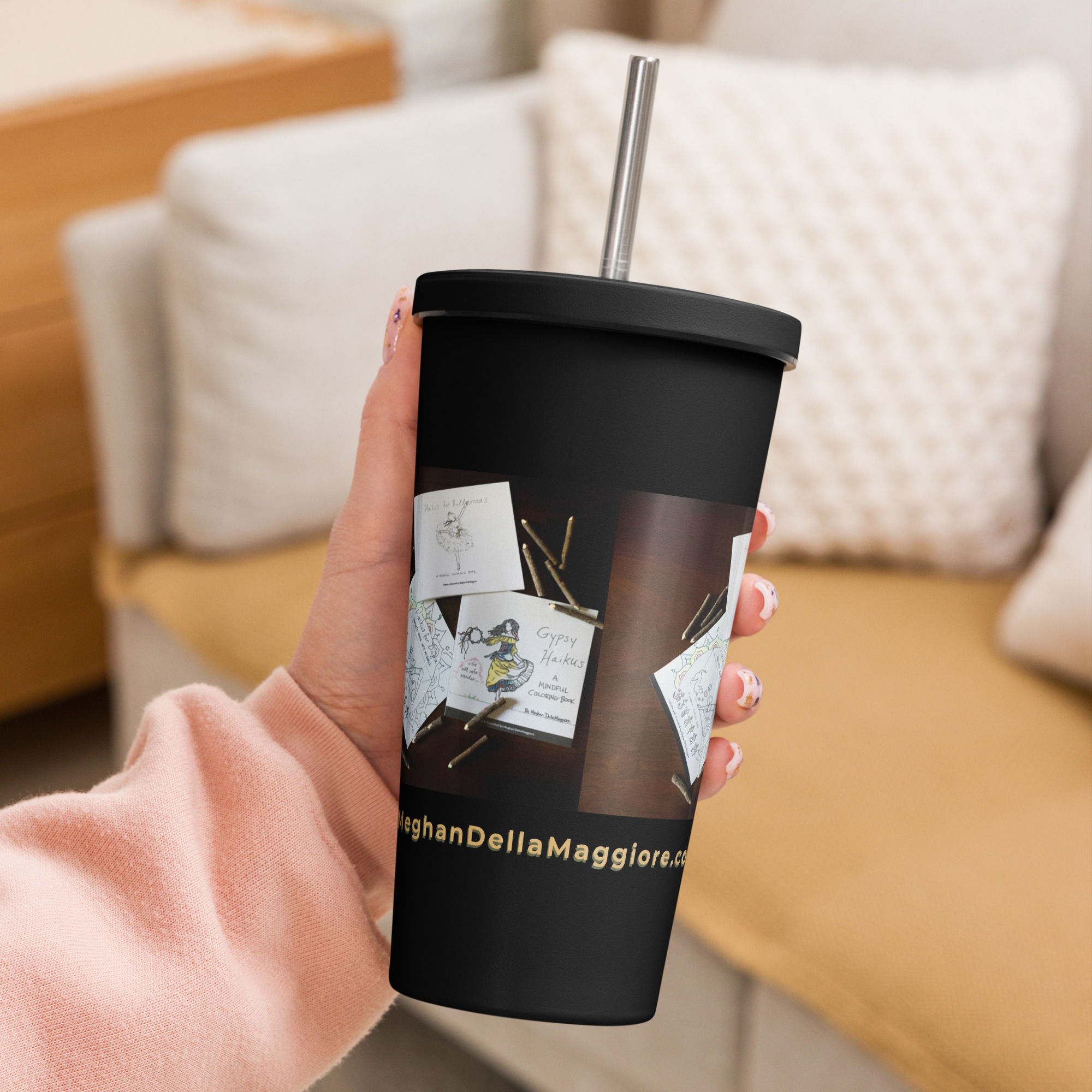 insulated tumbler with a straw | namaste home collection©