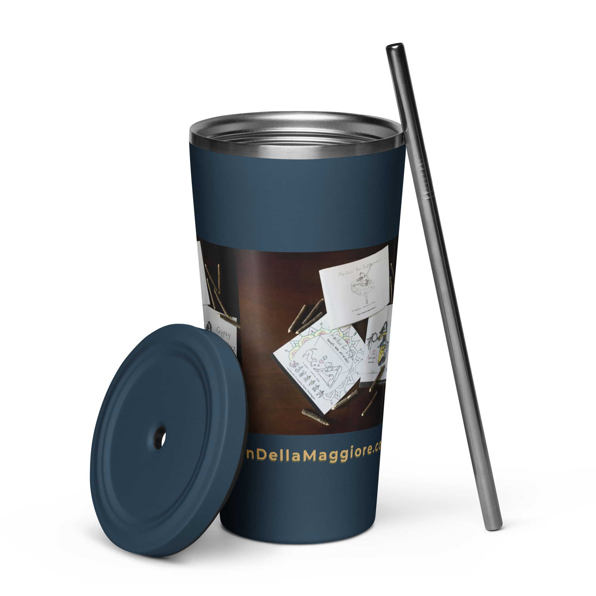 insulated tumbler with a straw | namaste home collection©
