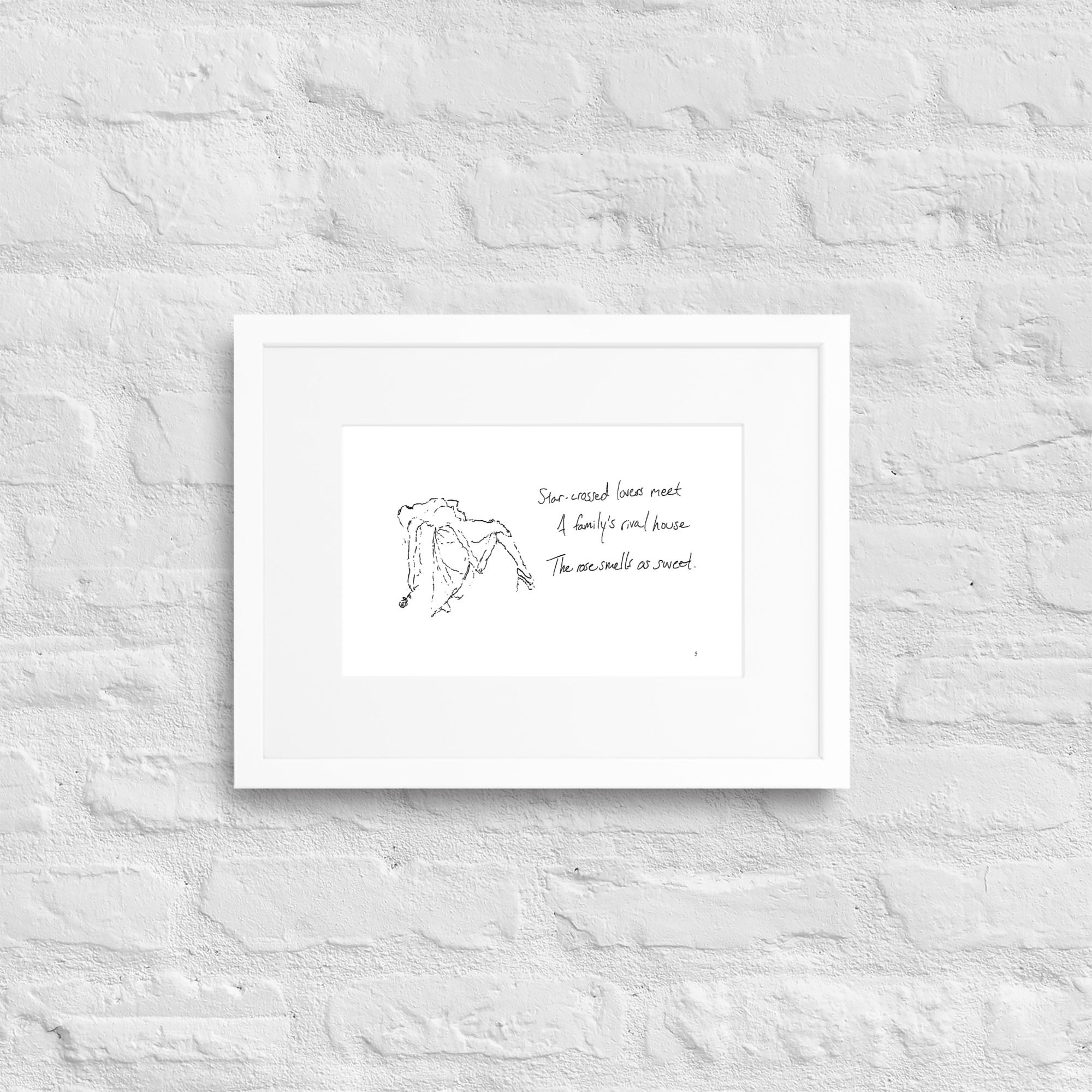 romeo + juliet matte paper framed poster | Haikus for Ballerinas