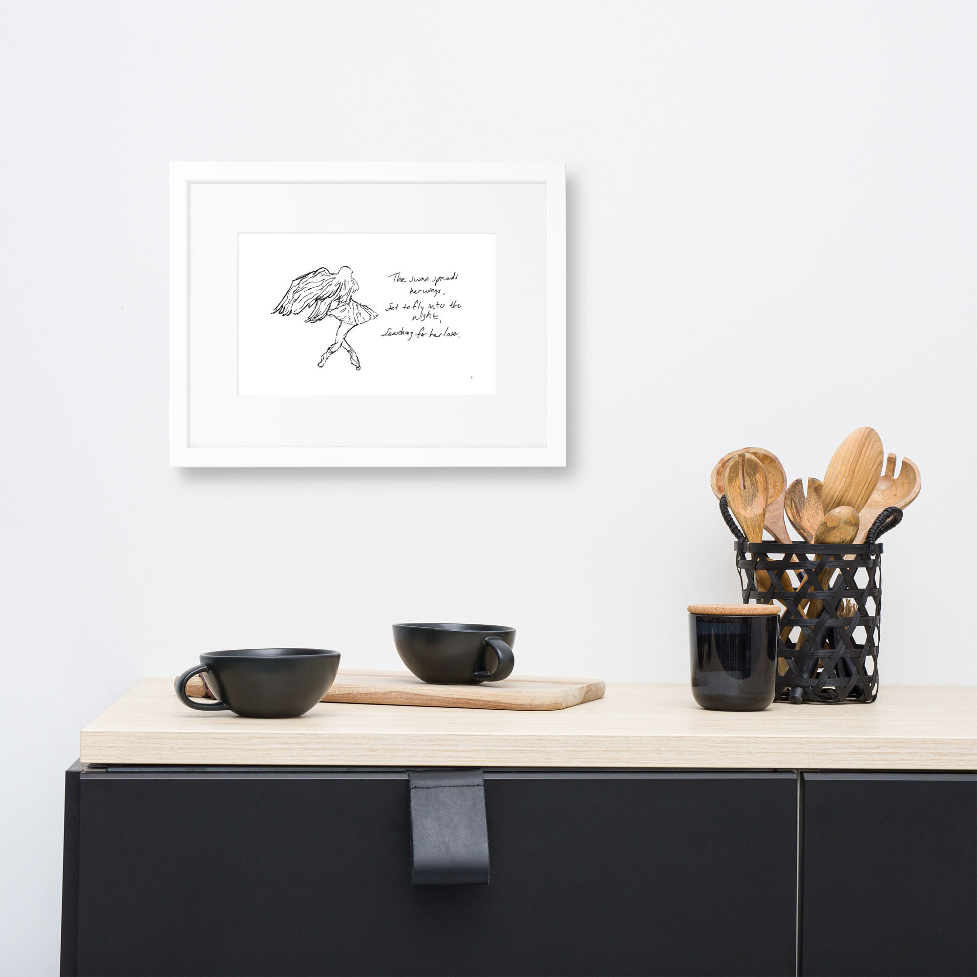 swan lake - matte paper framed poster | Haikus for Ballerinas