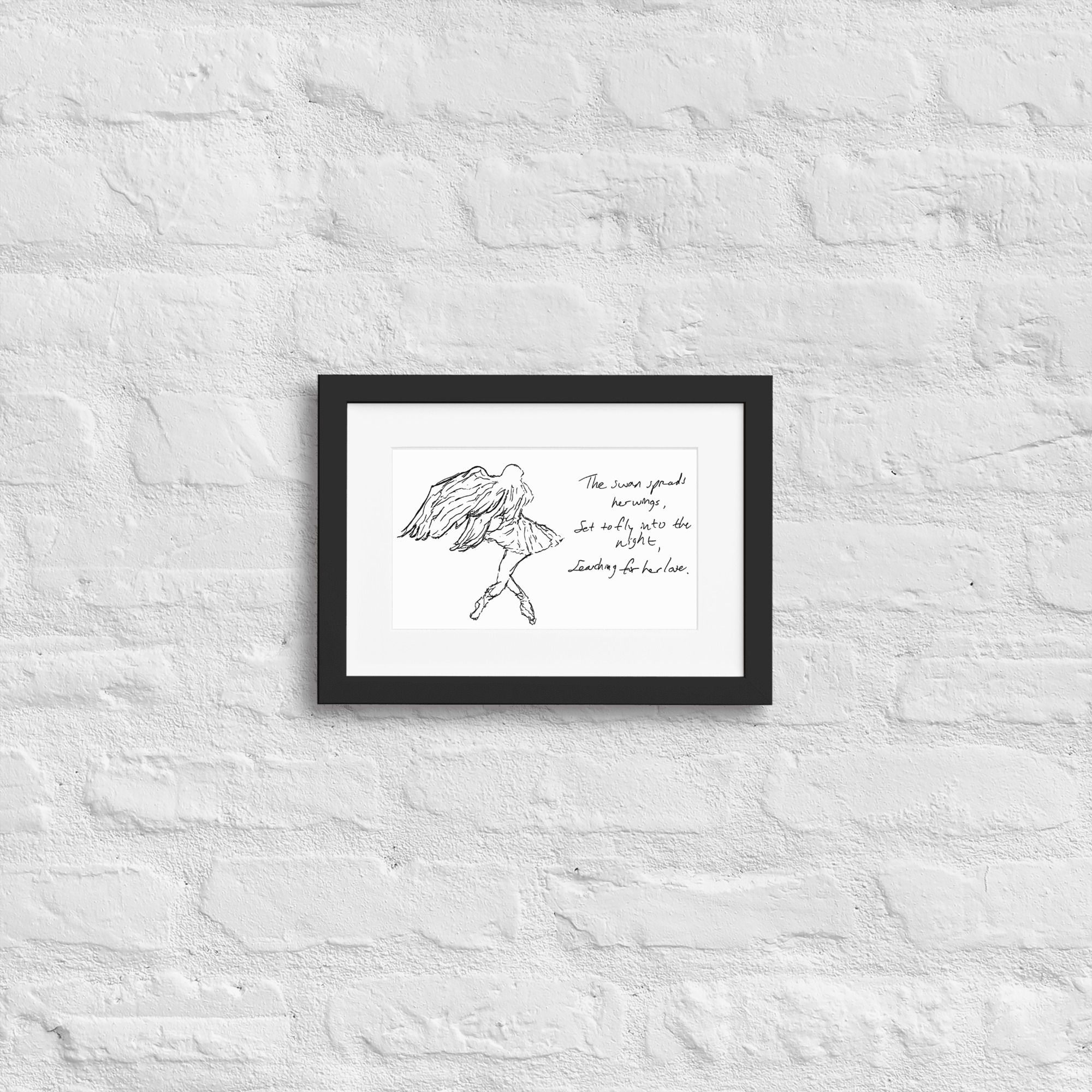 swan lake - matte paper framed poster | Haikus for Ballerinas
