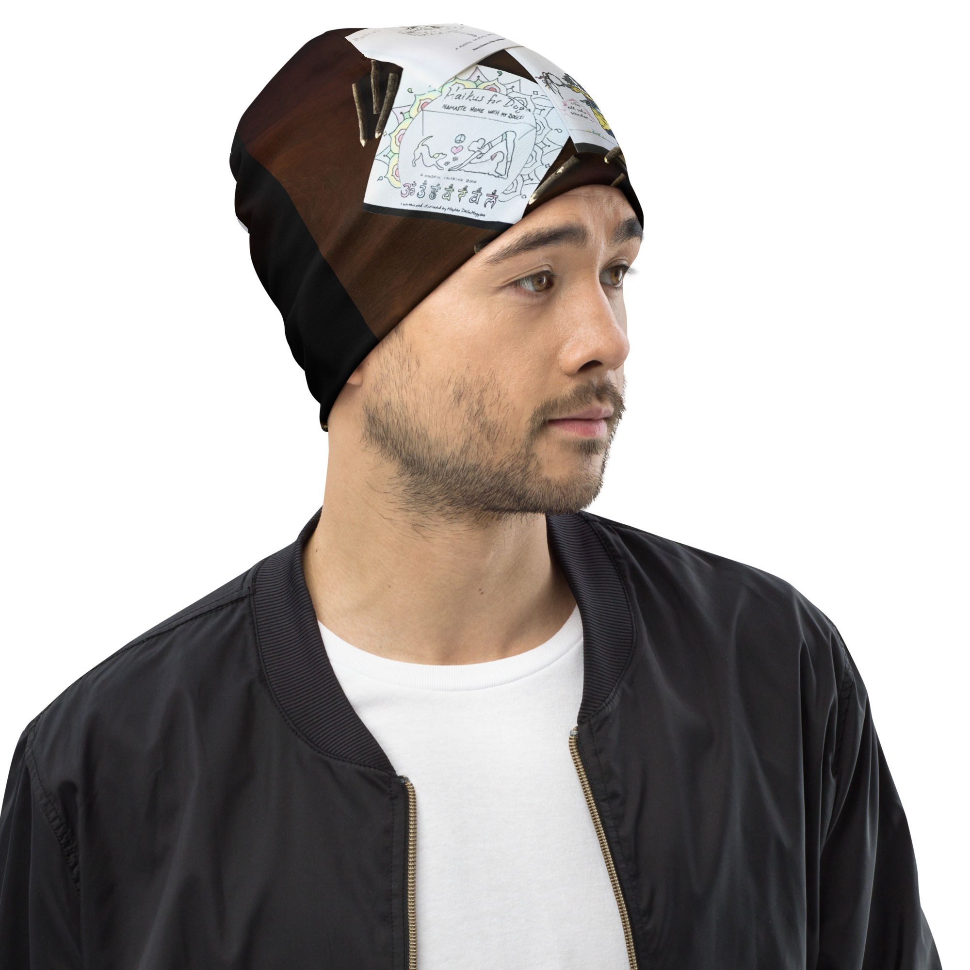 all-over print beanie