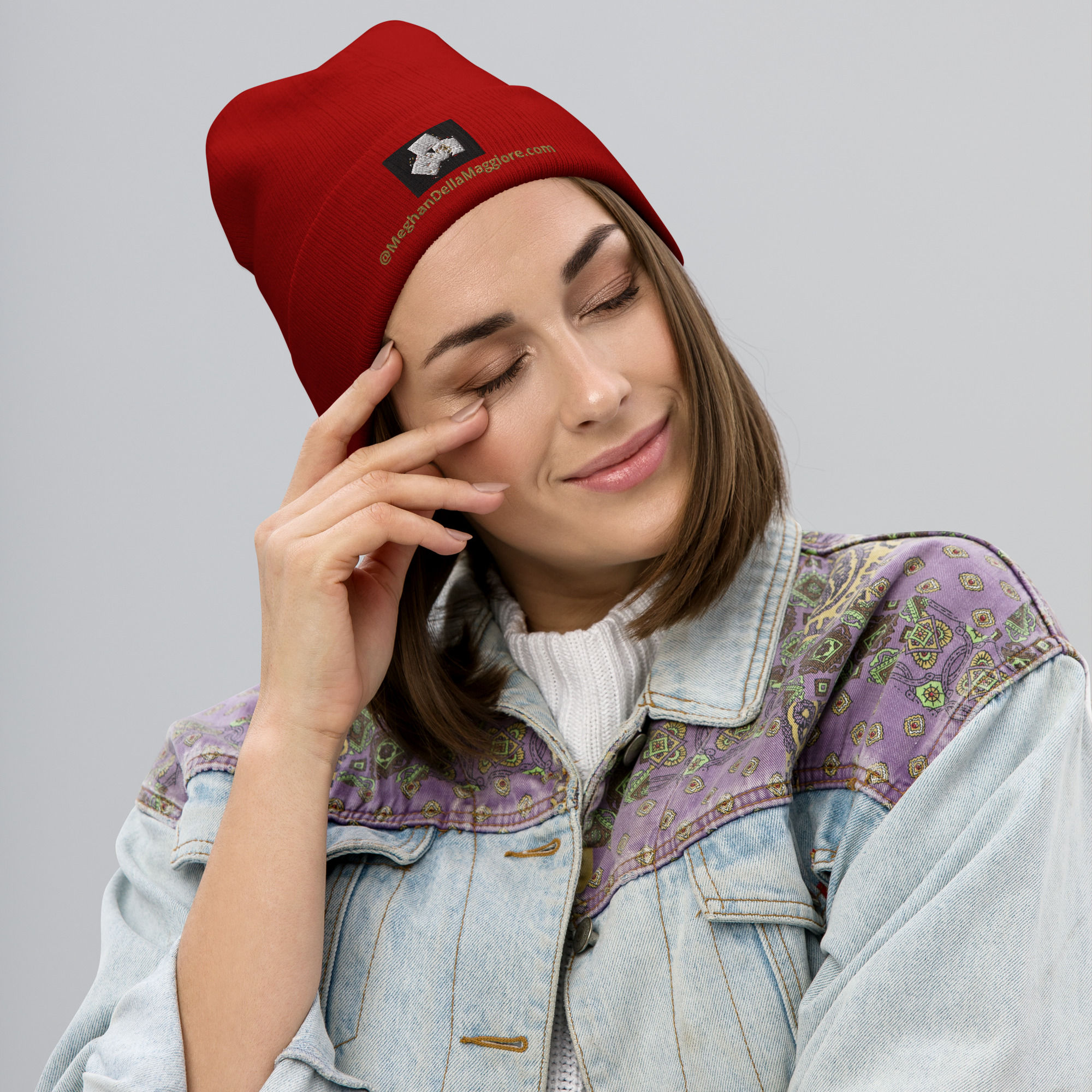 embroidered beanie