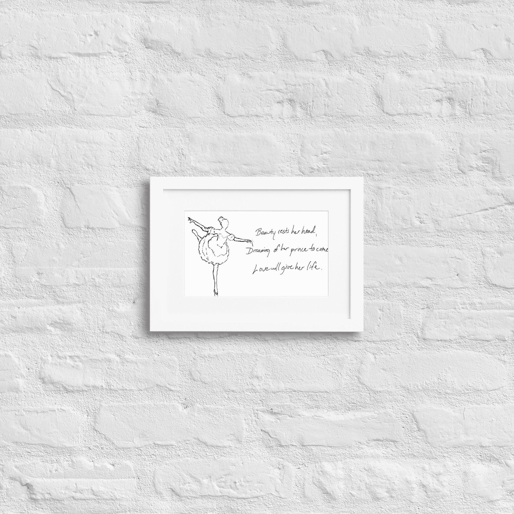 sleeping beauty - matte paper framed poster | Haikus for Ballerinas