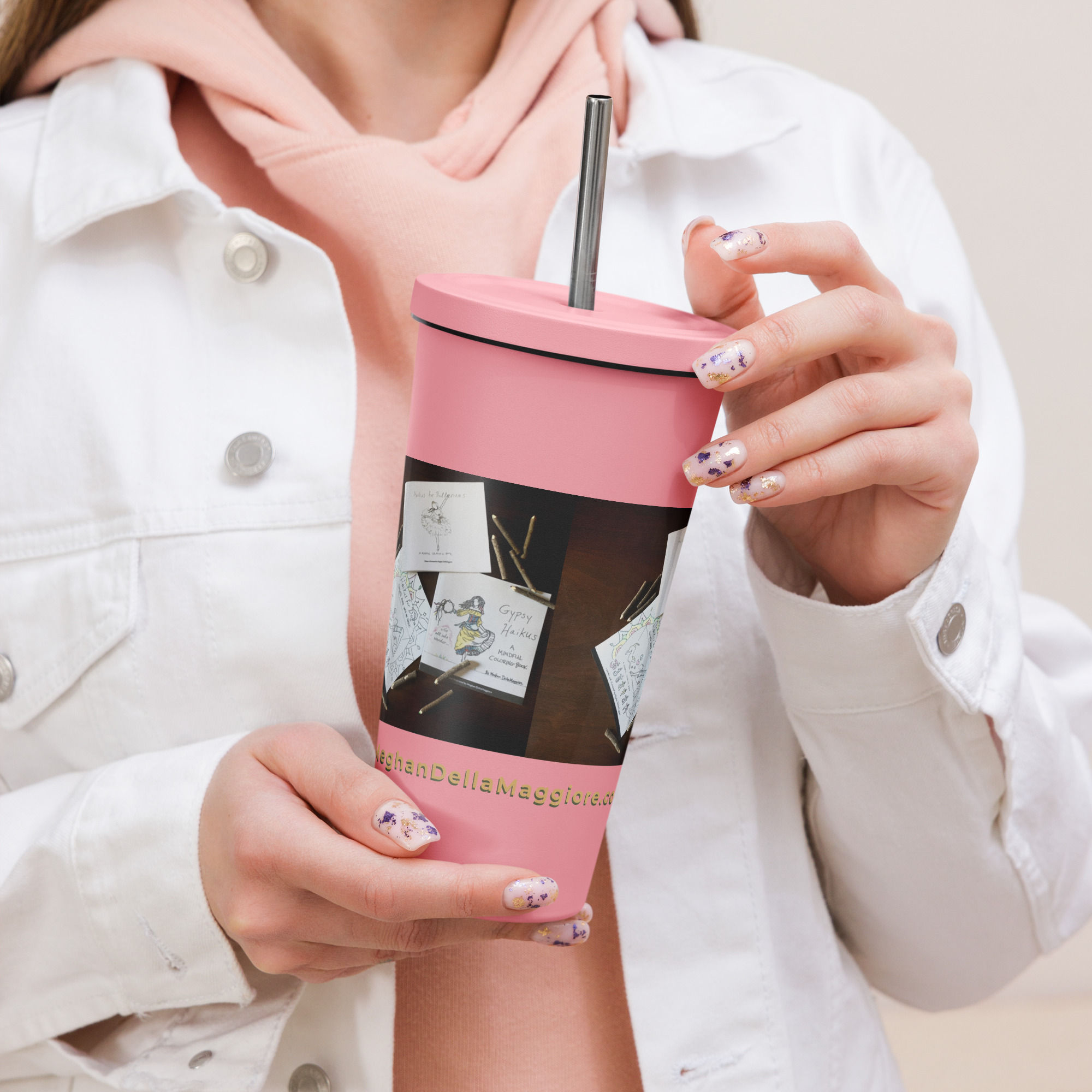 insulated tumbler with a straw | namaste home collection©