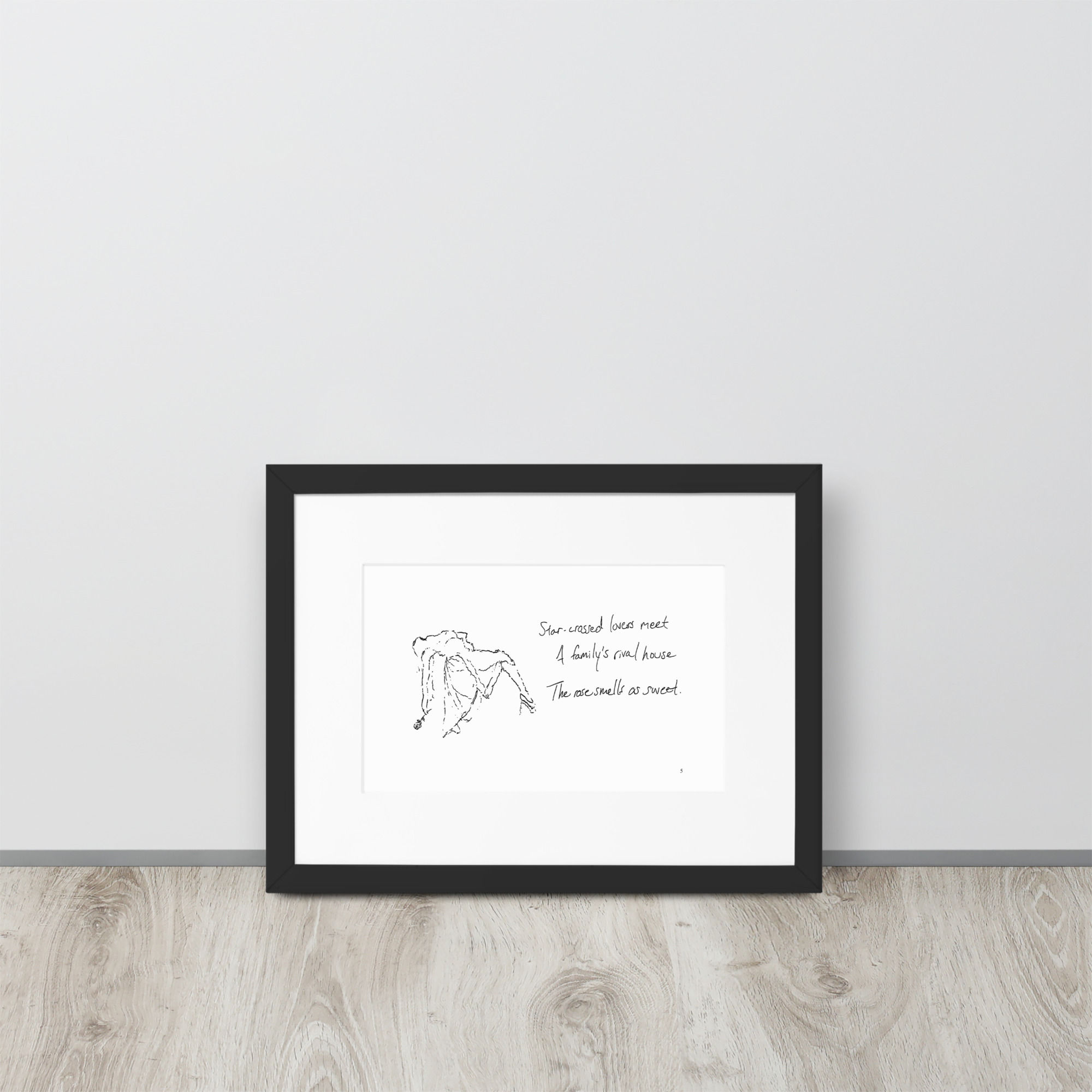 romeo + juliet matte paper framed poster | Haikus for Ballerinas
