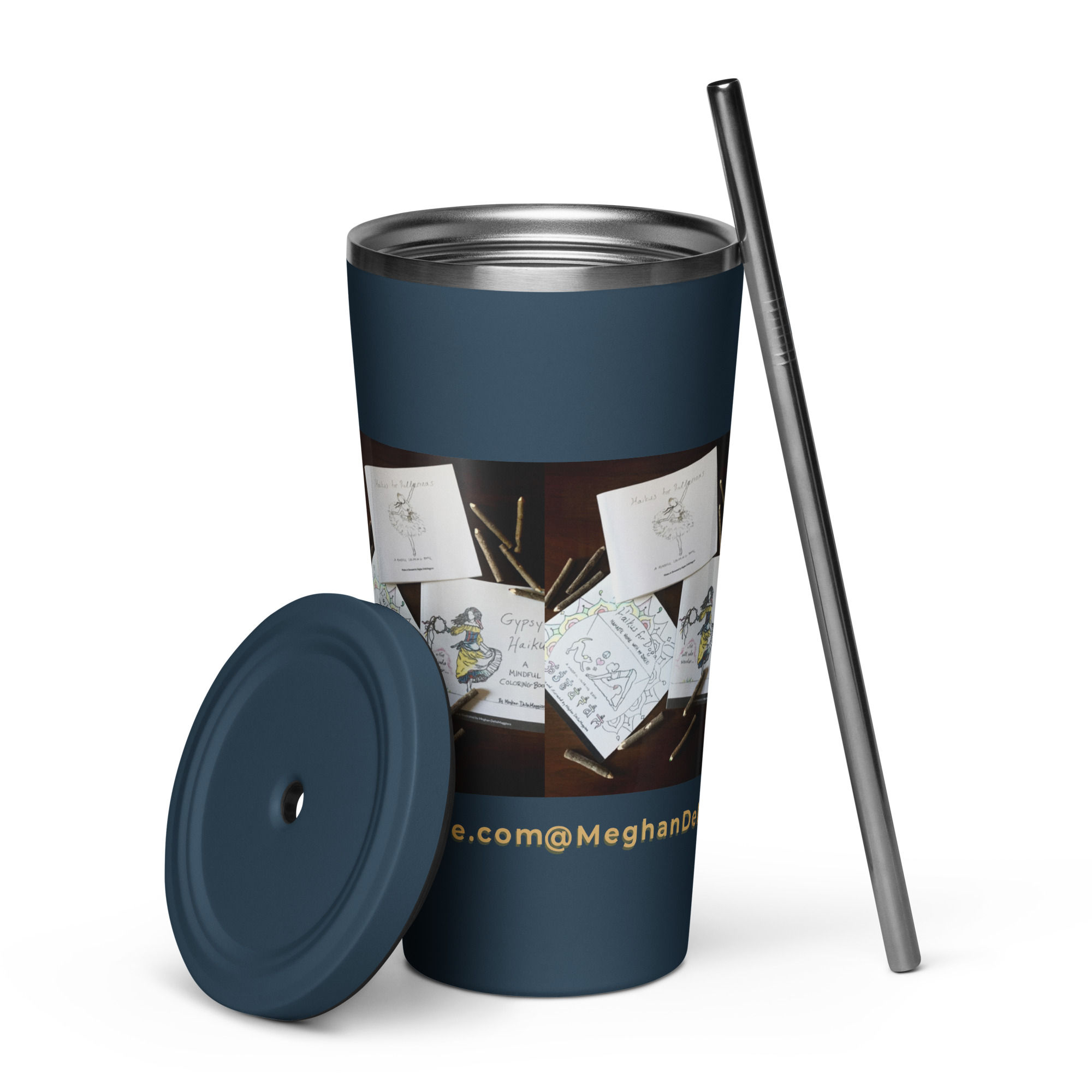 insulated tumbler with a straw | namaste home collection©
