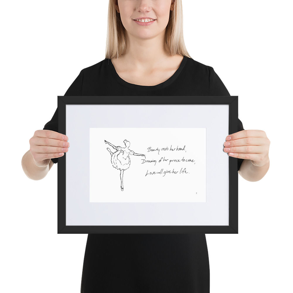 sleeping beauty - matte paper framed poster | Haikus for Ballerinas
