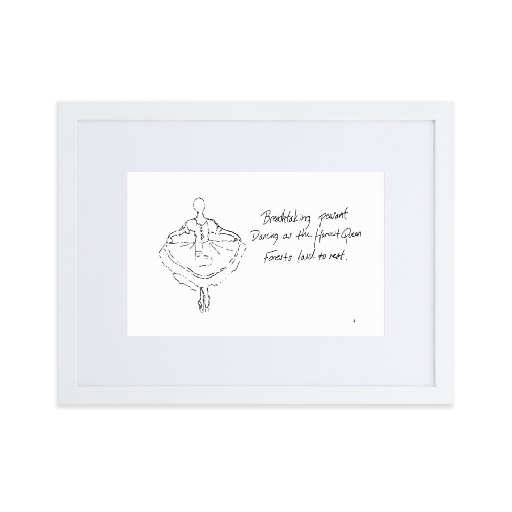 giselle matte paper framed poster | Haikus for Ballerinas