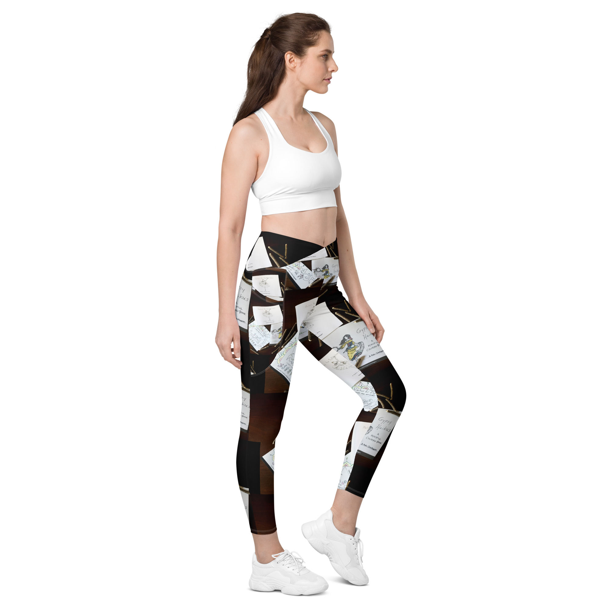 crossover leggings with pockets