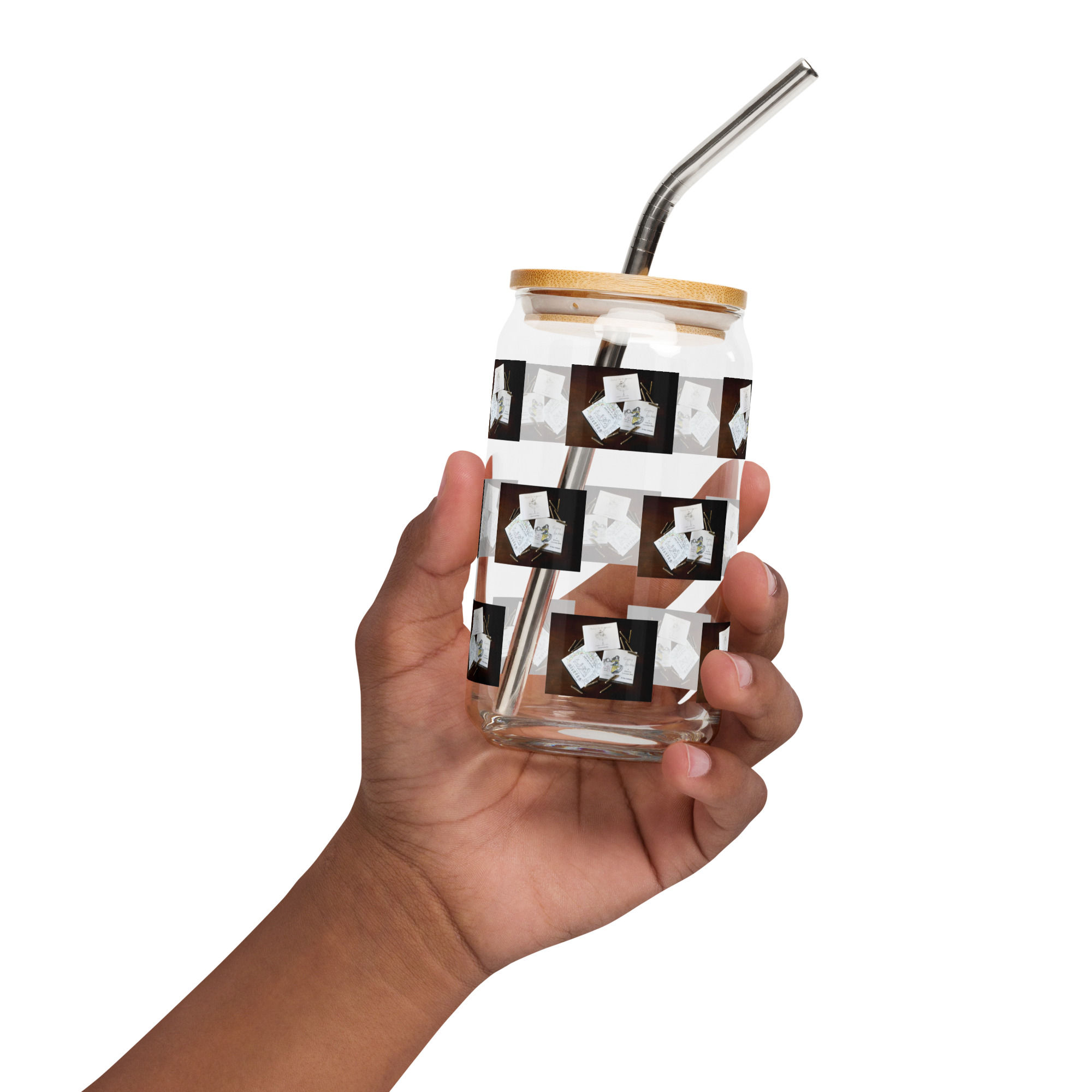 can-shaped glass with lid | namaste home collection©