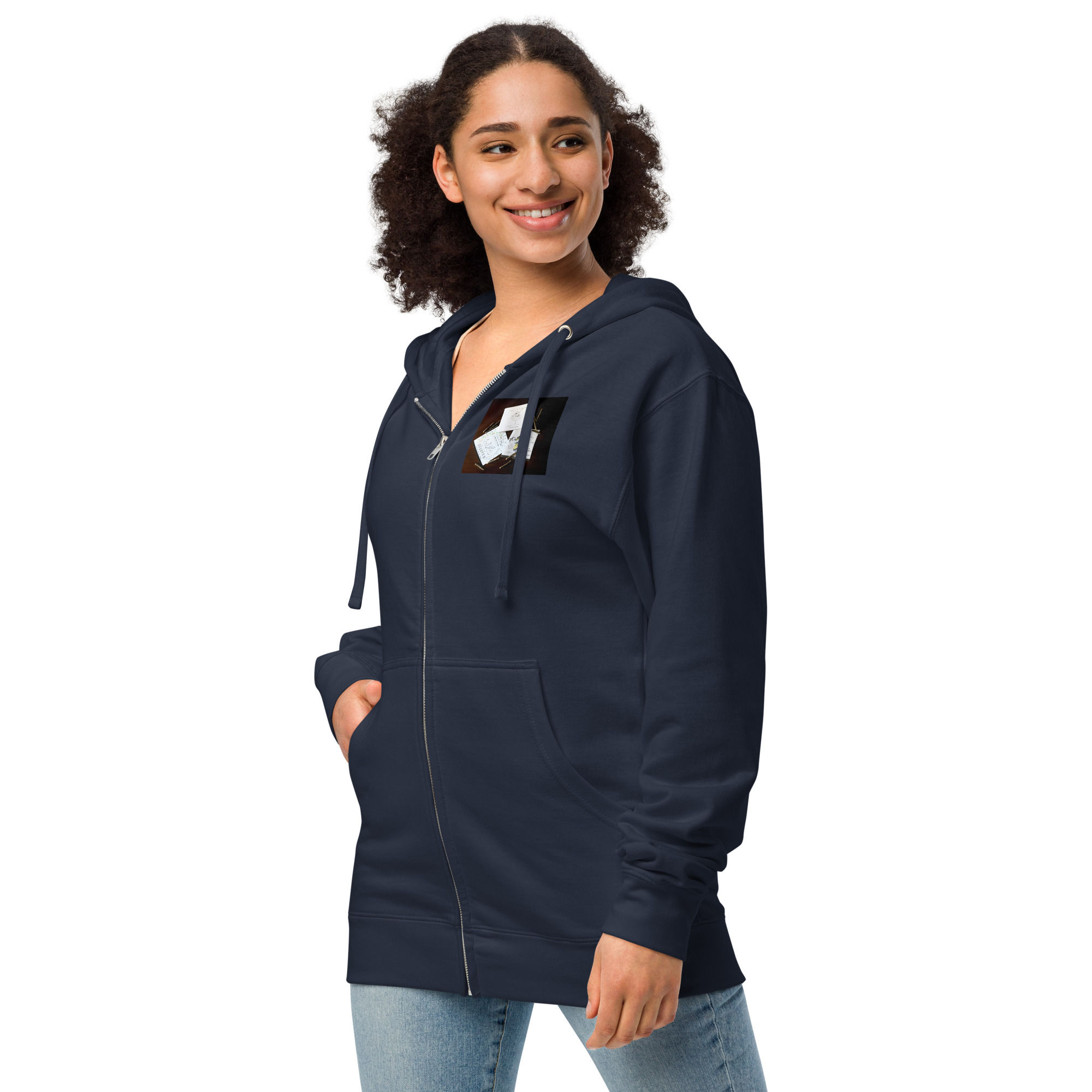 unisex fleece zip up hoodie