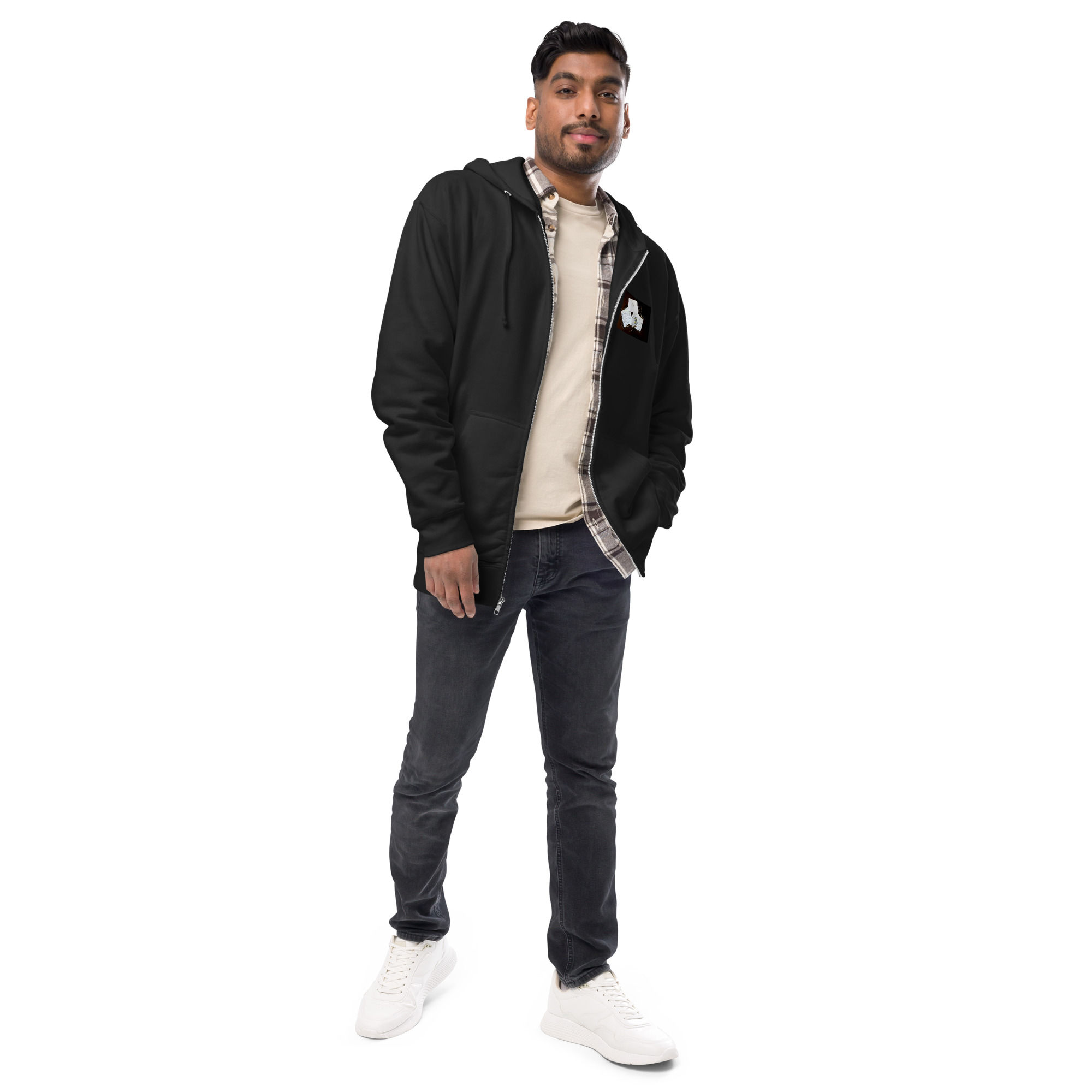 unisex fleece zip up hoodie