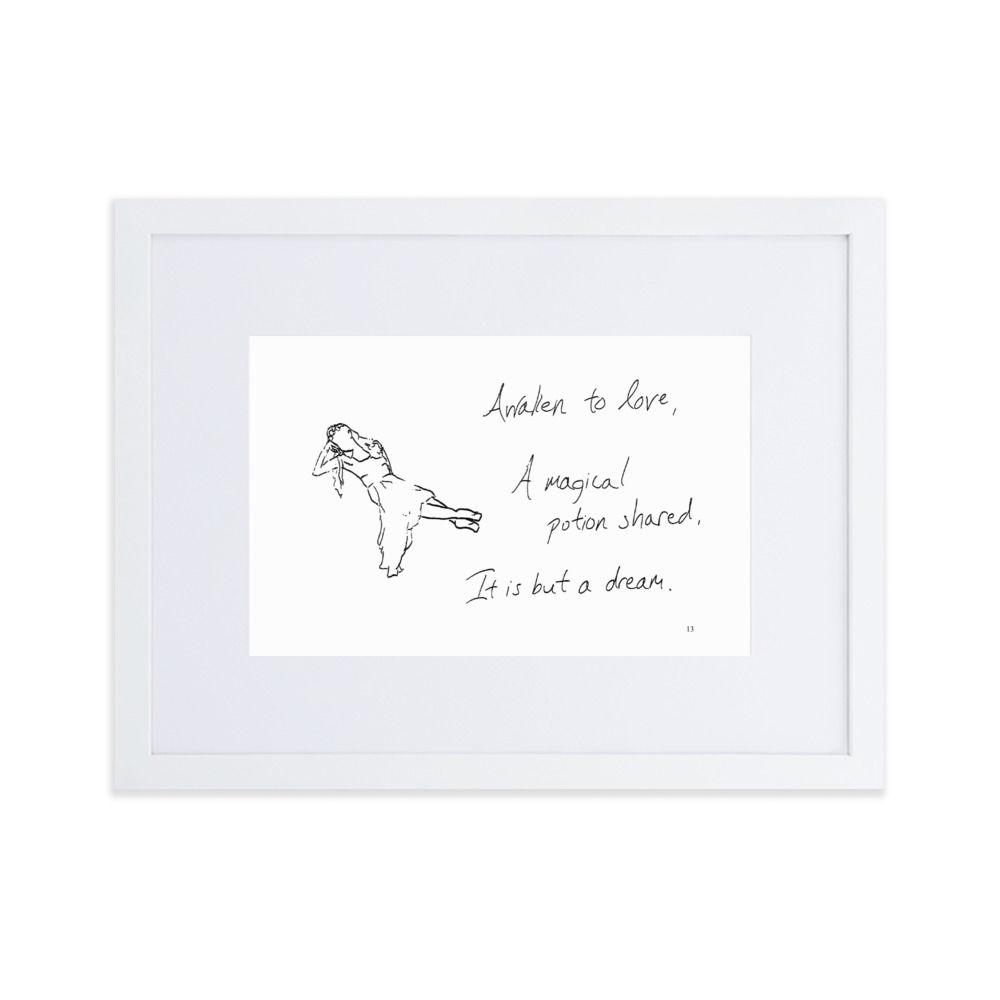 midsummer night’s dream matte paper framed poster | Haikus for Ballerinas