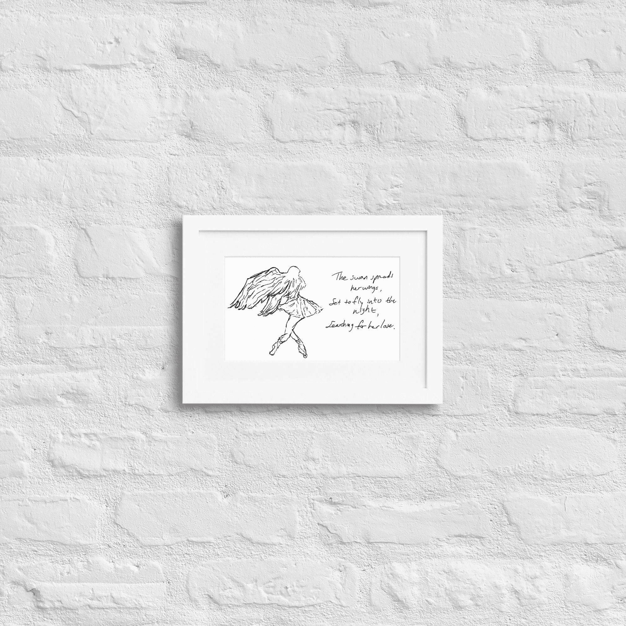 swan lake - matte paper framed poster | Haikus for Ballerinas