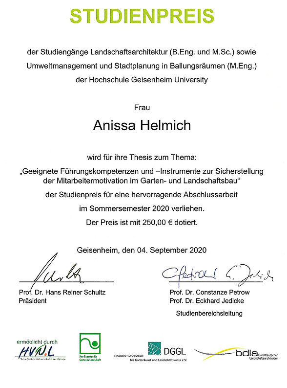 Studienpreis Anissa Helmich Abschlussarbeit Landschaftsarchitektur