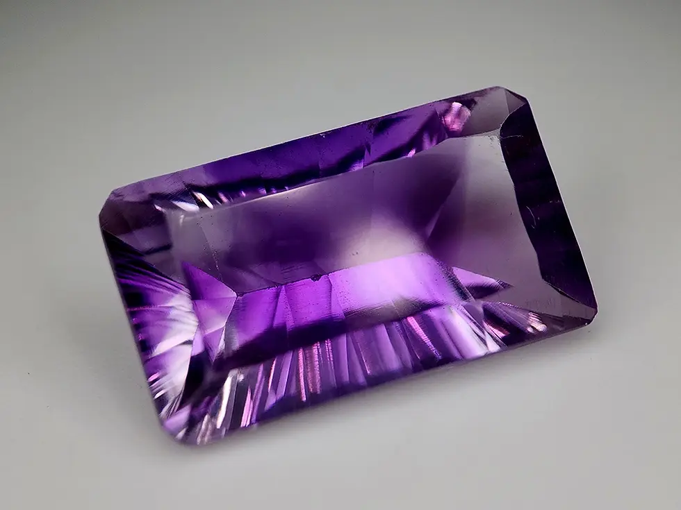 Amétrine de Bolivie naturelle 10.89 ct, améthyste pourpre profond, taille émeraude VVS.