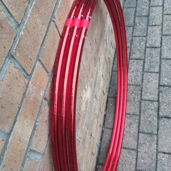 Thumbnail: Ruby Red Metallic Mirror Taped Polypro Hoop