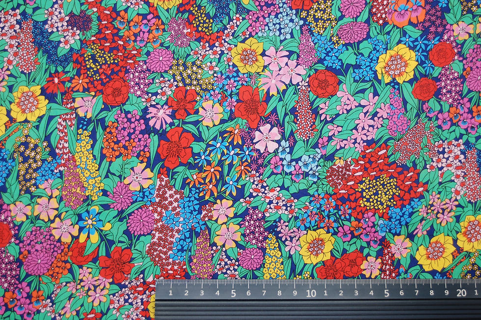 Miniature : Coton Liberty  Tana Lawn Ciara fond Bleu marine - 2,69€ les 10cm