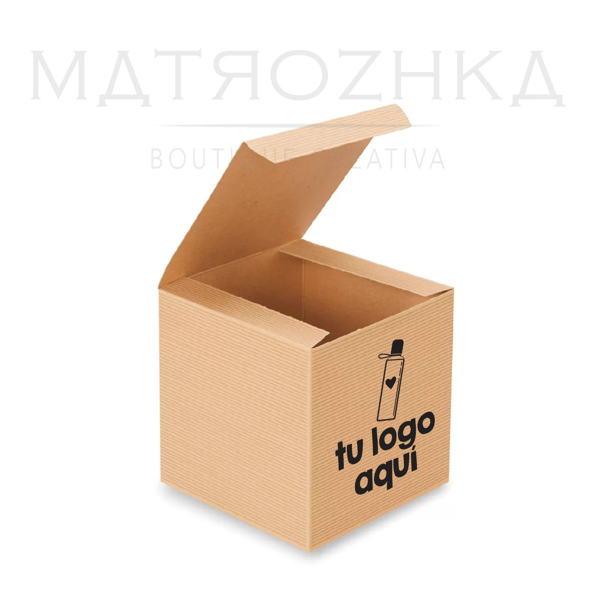 Cajas Kraft con Rayas - 6 x 6 x 6"
