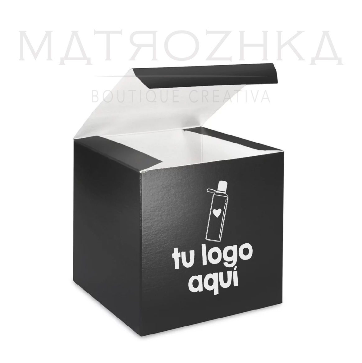 Cajas Negras Brillosas de 6 x 6 x 6"