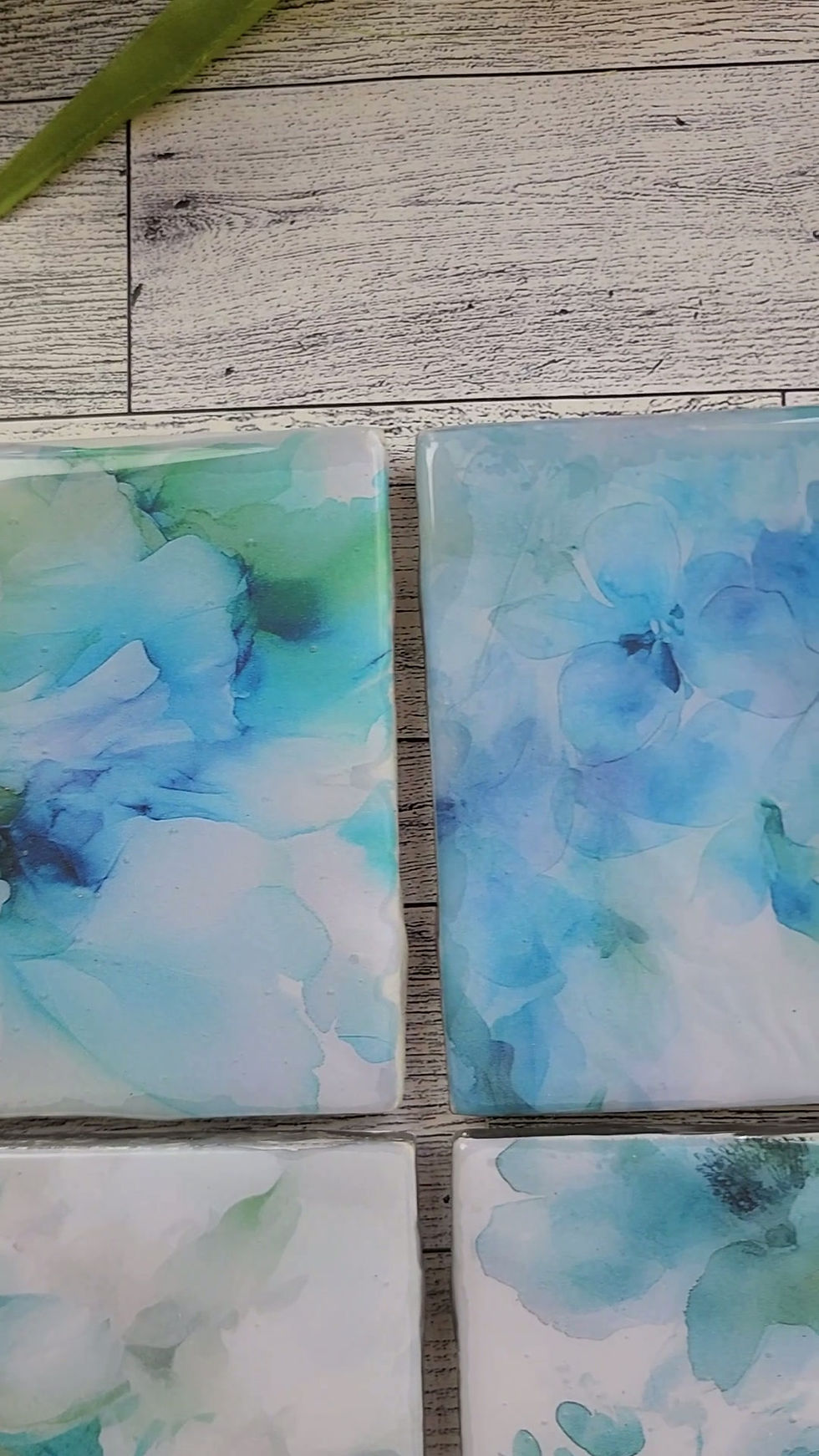 Thumbnail: "Floral Blues" Set of 4  SOLD