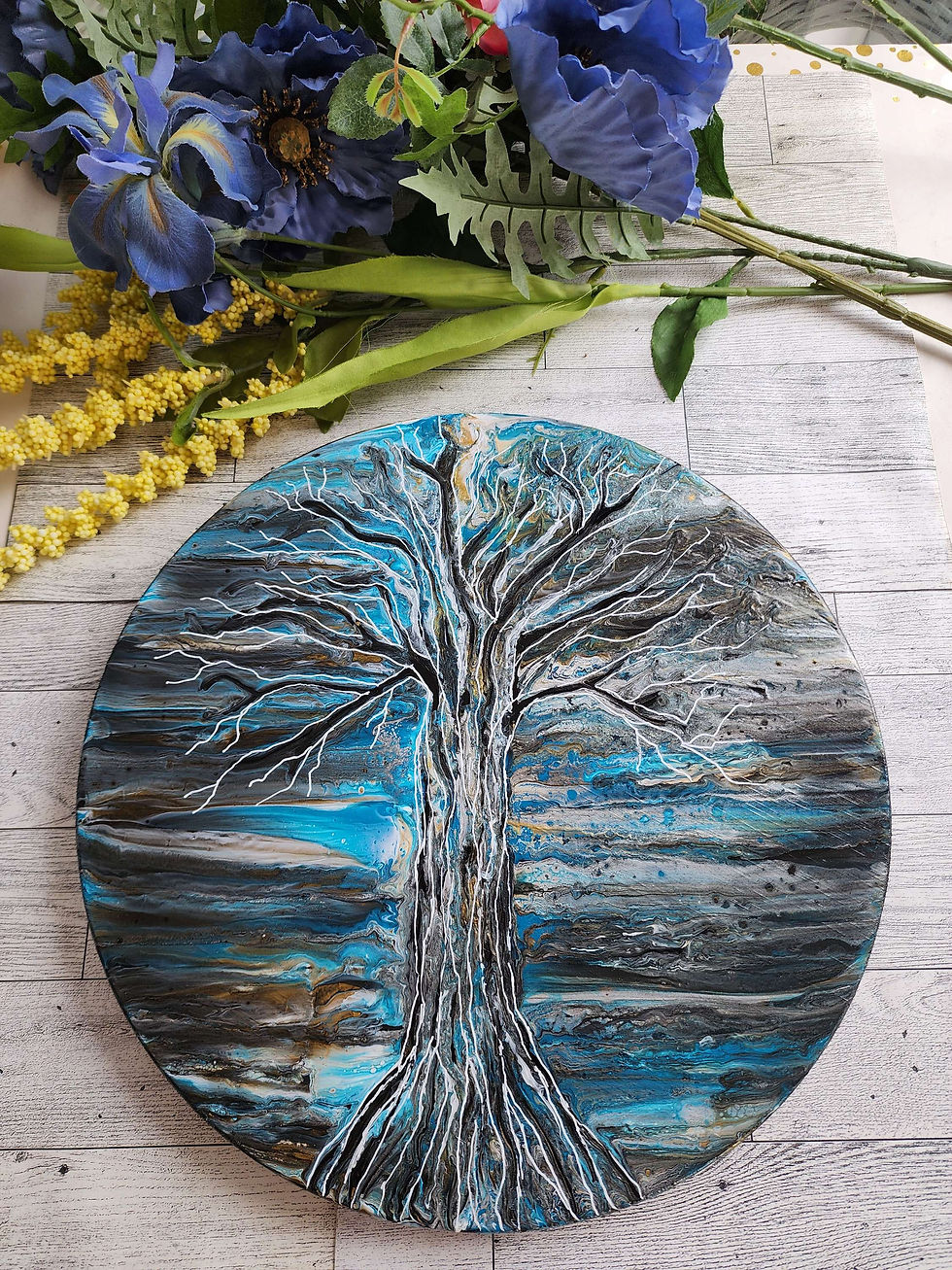 "Winter Soltice" Tree Lazy Susan/Wall Art SOLD