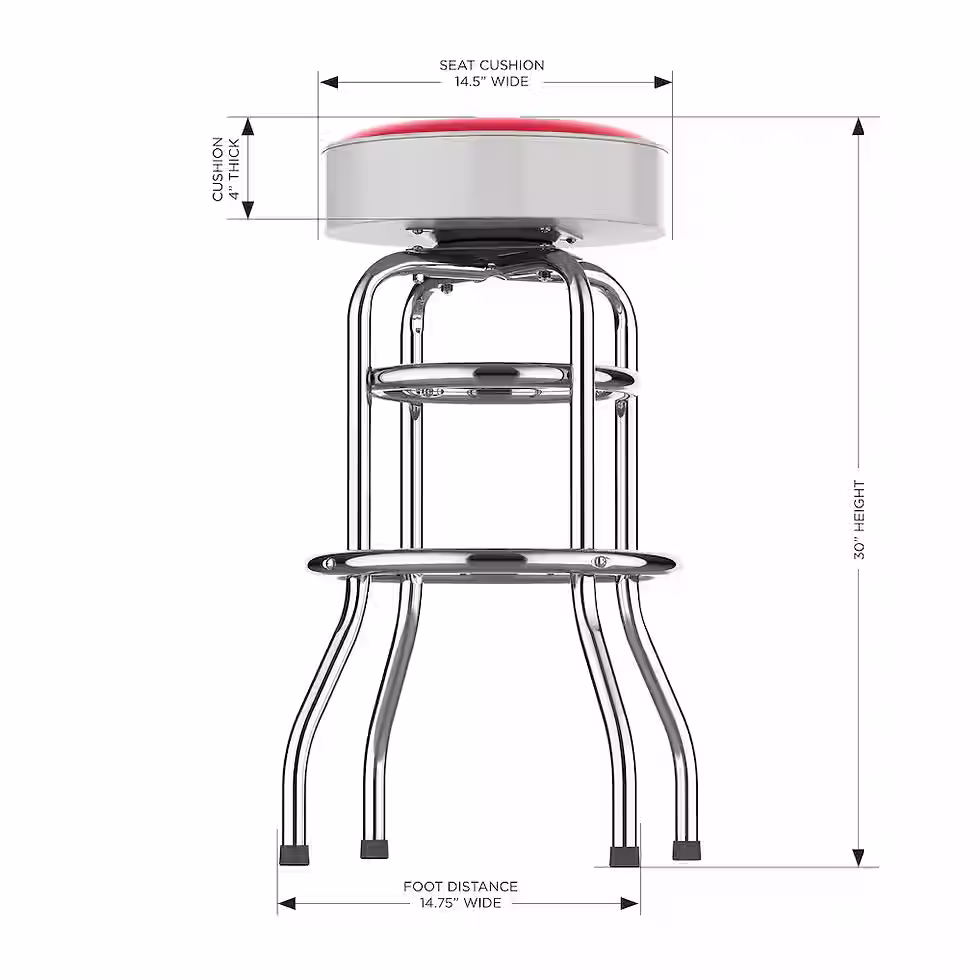 Thumbnail: Imperial Chrome Detroit Red Wings Bar Stool