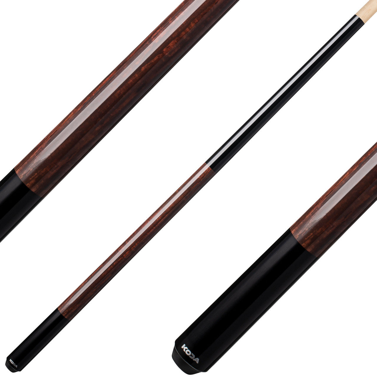 Koda Cue Stick- Sleek Black with Cocobolo Wood Decal Wrap KD22