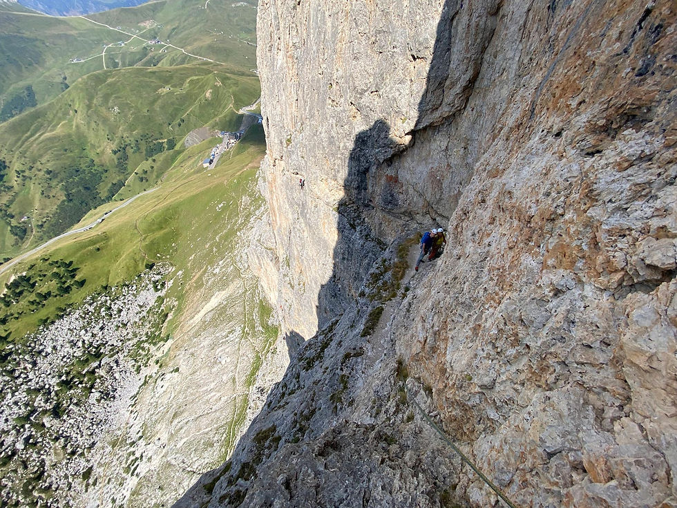 Trenker Climbing Route First Sella Tower V