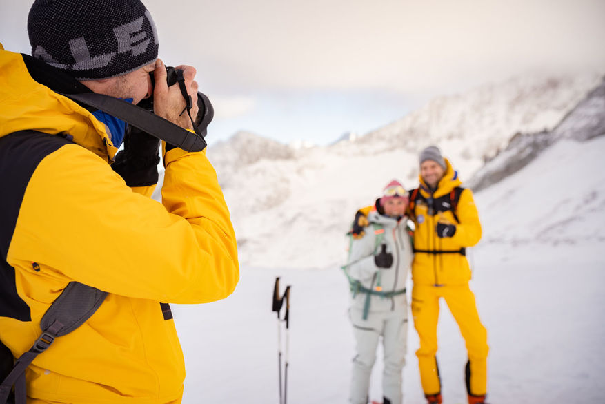 snowshoeing odle peaks dolomites winter hiking panoramic guided snowshoe tour