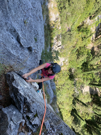 Multipitch climbing over Arco