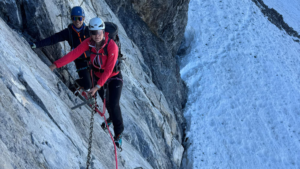 Ortler normal route climbing section mountaineering Alps guided tour