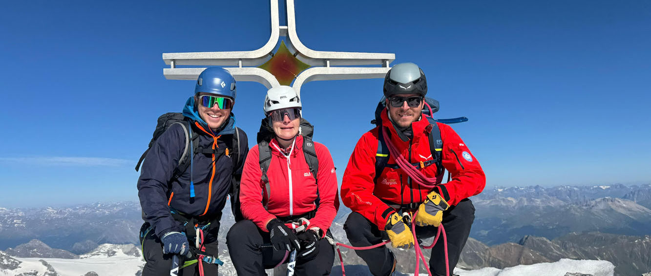 Ortler summit with guide Dolomagic mountaineering Alps guided