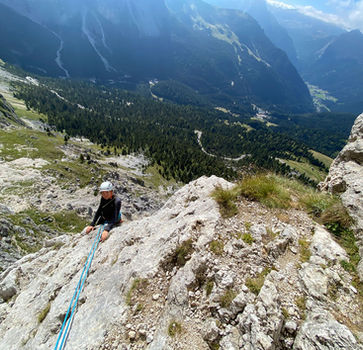 Panoramic views from the Camini Route in the Dolomites