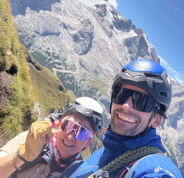 Guided Via Ferrata delle Trincee climbing near Marmolada and Arabba