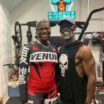 Lynita after workout with King Cuz 50andfit.org