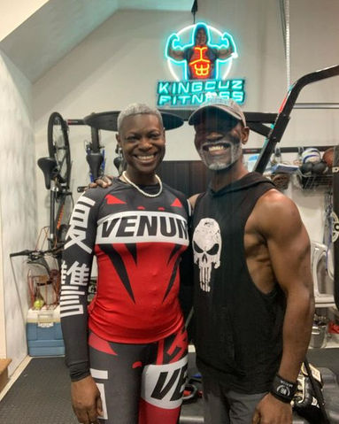 Lynita after workout with King Cuz 50andfit.org