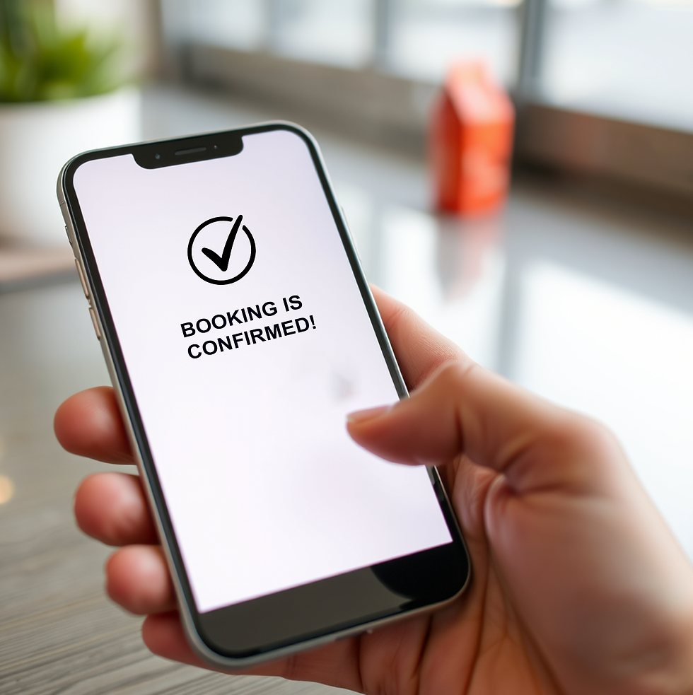 Booking Confirmation on phone