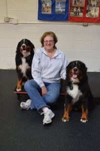 Following an agility practice, Timbers relaxes with Anja, left, and Loki, her prime de-stressors from her 911 call-taking position.