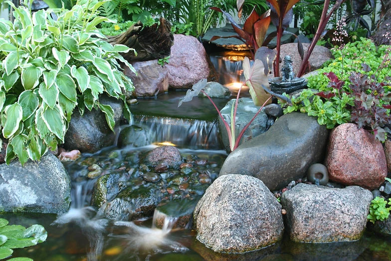 pond waterfall construction company illinois water features