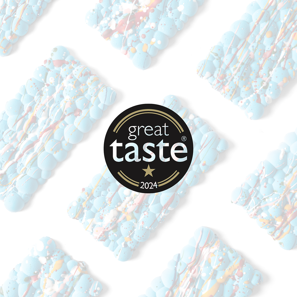 Thumbnail: Popping Candy & Almond Praline Handmade & Hand Painted Filled Chocolate Bar
