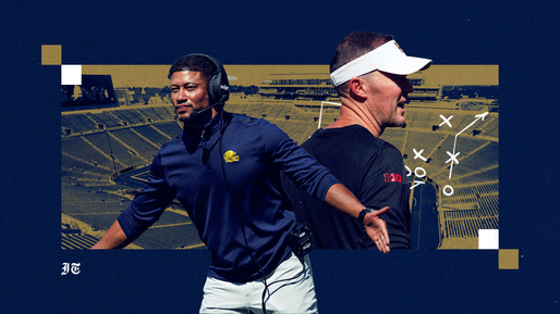 Irish Tribune cover art featuring Marcus Freeman & Lincoln Riley