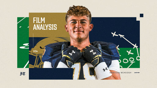 The Future at Left Tackle for Notre Dame? Grayson McKeogh's Film Screams It