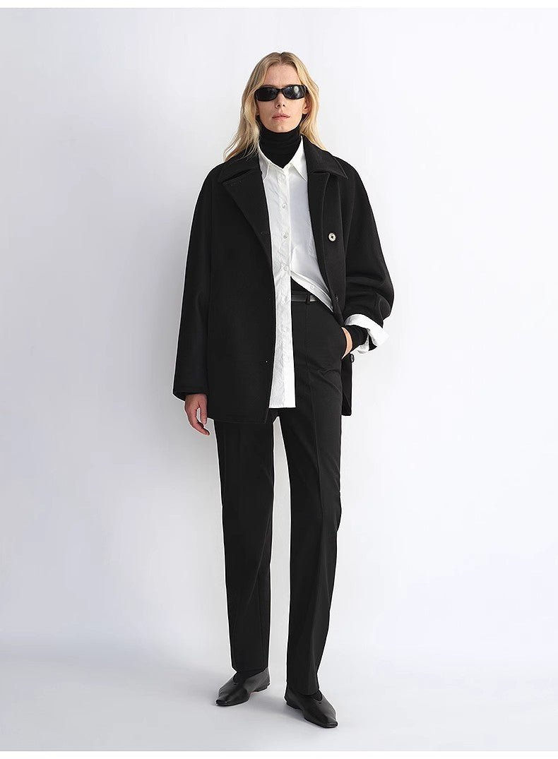 Thumbnail: Fireladyfur Women's Cashmere Wool Short Coat With Bat Sleeves"Fleeting Memories"