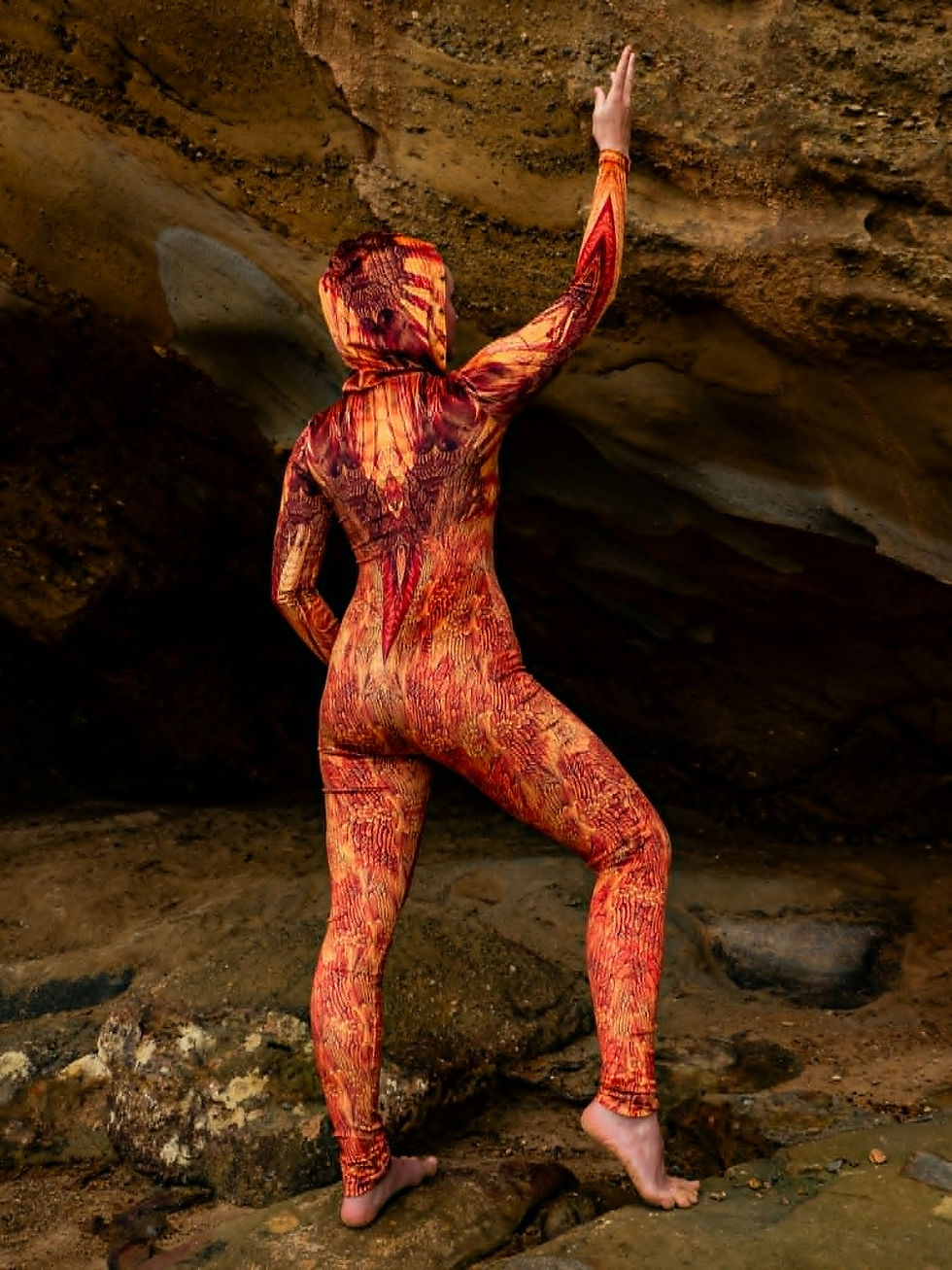 Thumbnail: PHOENIX FYRE - Velvet Hooded Bodysuit